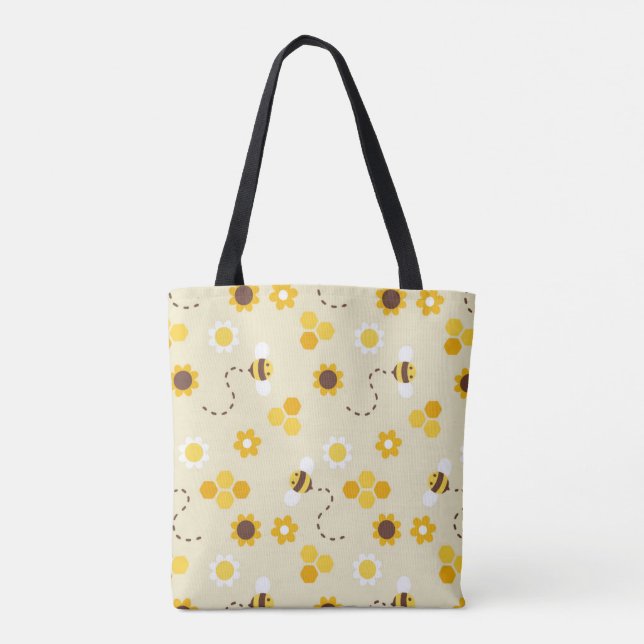 Bee Happy Yellow Honeycomb Muster (Rückseite)