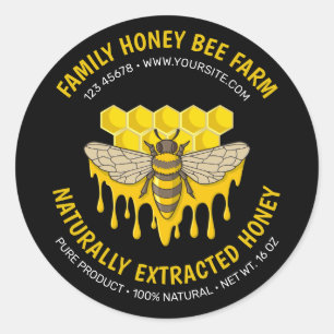 Bee Hive Honey Label Runder Aufkleber