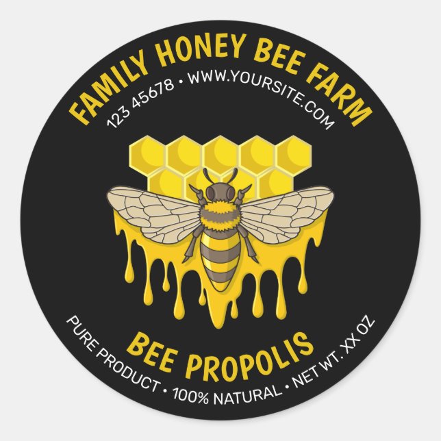 Bee Hive Propolis Label Runder Aufkleber (Vorderseite)