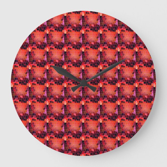 Bee Hive Red Große Wanduhr (Vorderseite)
