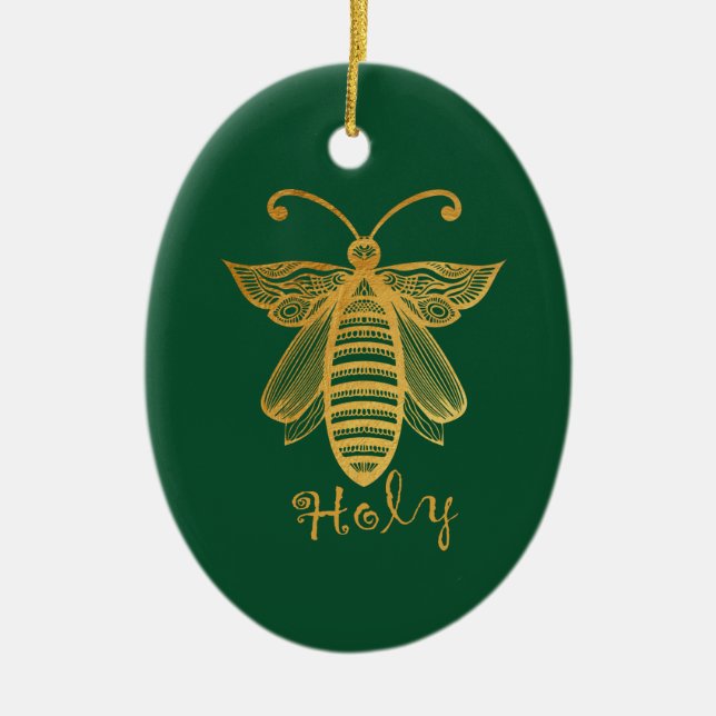 BEE HOLY Christmas Honeybeenschutz Keramik Ornament (Vorne)
