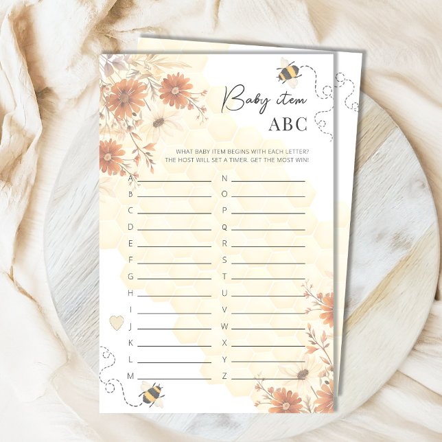 Bee Honey Boho Baby Shower Item ABC Game (Von Creator hochgeladen)