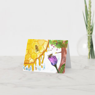 Bee, Honey Sun & Flower Folded Card by Emma & Evan Dankeskarte
