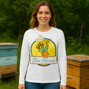 Bee Honey Yellow Insect Damen Long Sleeve T-Shirt