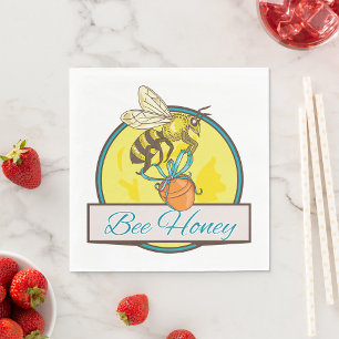 Bee Honey Yellow Insect Napkins Serviette