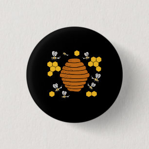 Bee Honeycomb Button