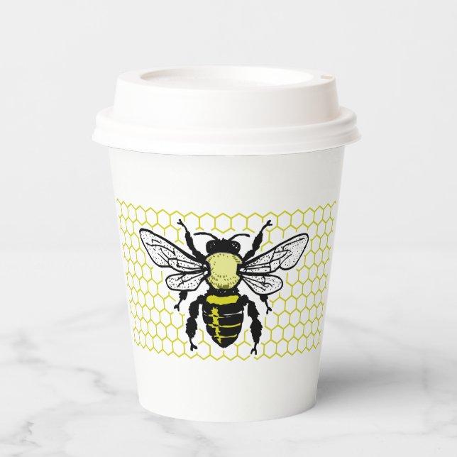 Bee & Honeycomb Paper Cup Pappbecher (Vorderseite)