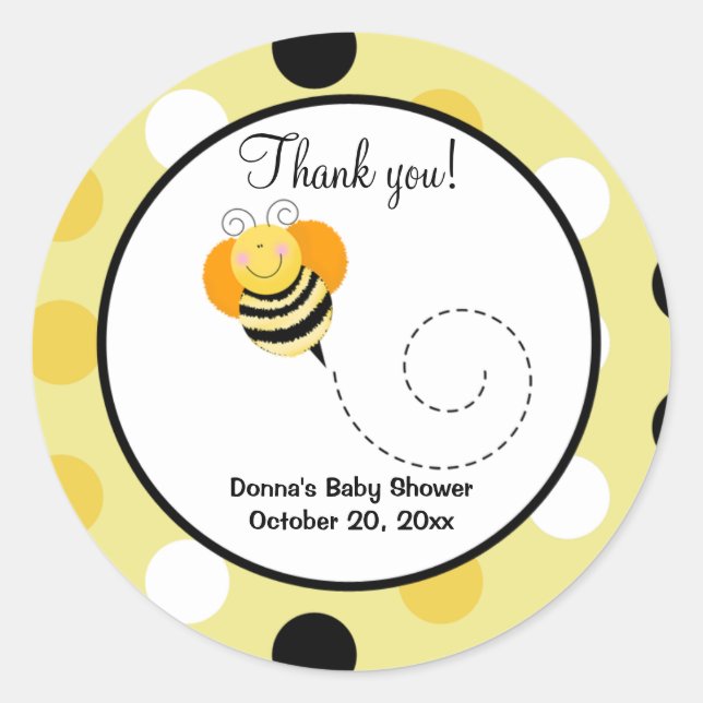 Bee Hop Bumble Bee Round Gevor Sticker - Punkt (Vorderseite)