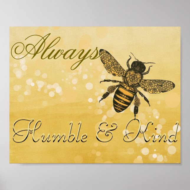 Bee Humble & Kind Poster (Vorne)