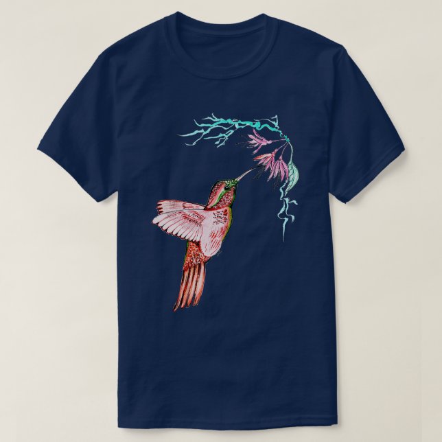 Bee Hummingbird Beautiful Bird Liebhaber T-Shirt (Design vorne)