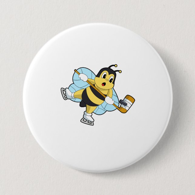 Bee Ice Hockey Eishockey-Stab Button (Vorderseite)