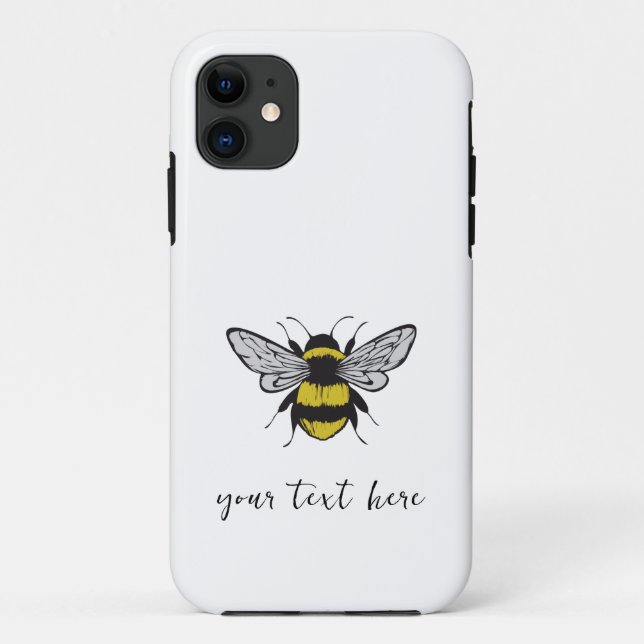 Bee Illustration - Fügen Sie Ihren eigenen Text hi Case-Mate iPhone Hülle (Rückseite)