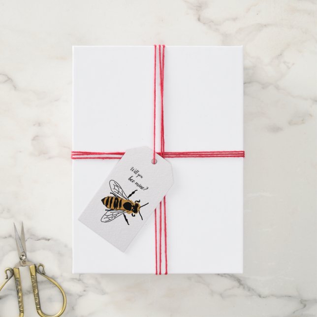 Bee Illustration wirst du meine Geschenkmarke sein Geschenkanhänger (Mit Garn)