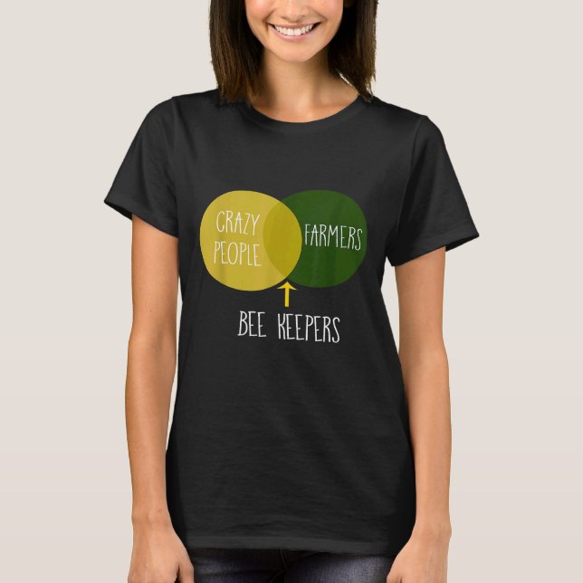 Bee Keeper Venn Diagram Beekeeping Apparel Witty T-Shirt (Vorderseite)