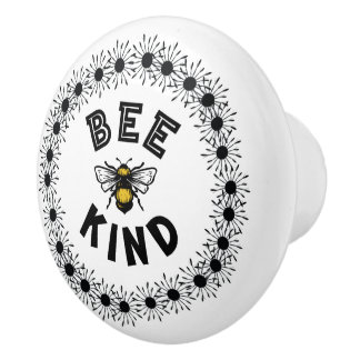 Bee Kind Bumble Bee Kindness Floral Design Keramikknauf