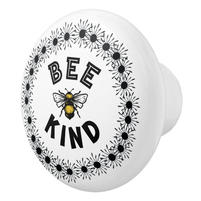 Bee Kind Bumble Bee Kindness Floral Design Keramikknauf (Rechts)