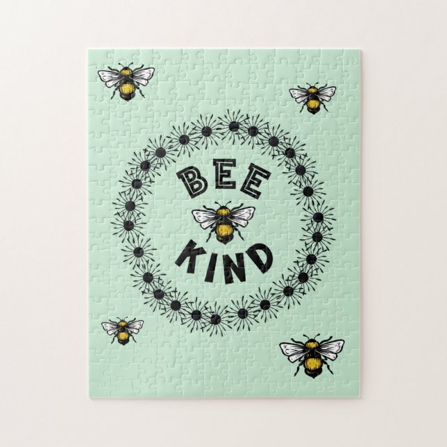 Bee Kind Bumble Bee Kindness Floral Design Puzzle (Vertikal)