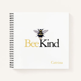 Bee Kind Bumblebee Yellow Black Journal Notebook Notizbuch