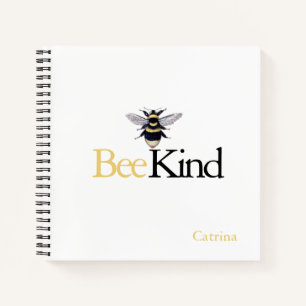 Bee Kind Bumblebee Yellow Black Journal Notebook Notizbuch