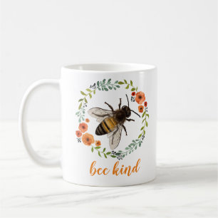 bee kind floral kaffeetasse