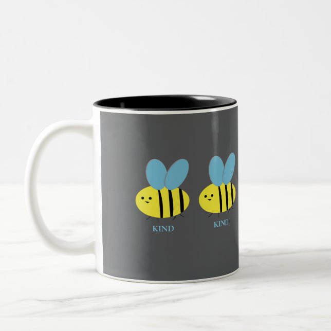 Bee Kind Gray Zweifarbige Tasse (Links)