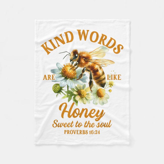Bee Kind Kindness Motivational Kind Words Are Like Fleecedecke (Vorderseite)