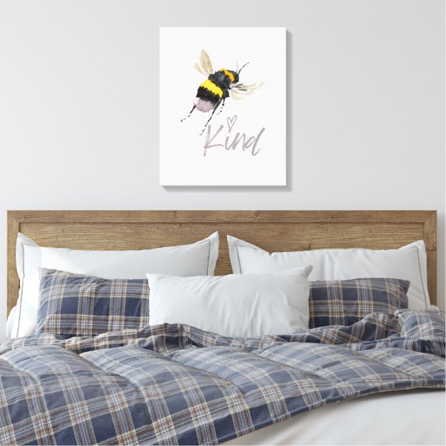 Bee Kind Leinwanddruck (Insitu (Schlafzimmer))