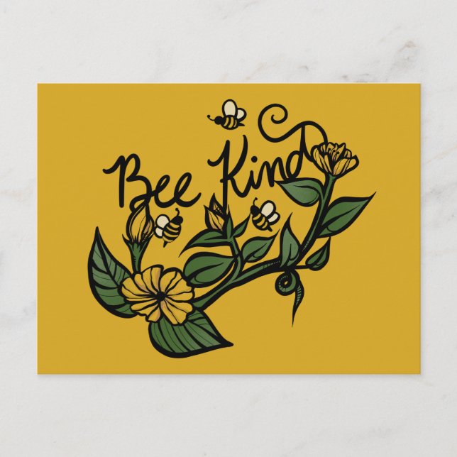 Bee Kind Postkarte (Vorderseite)