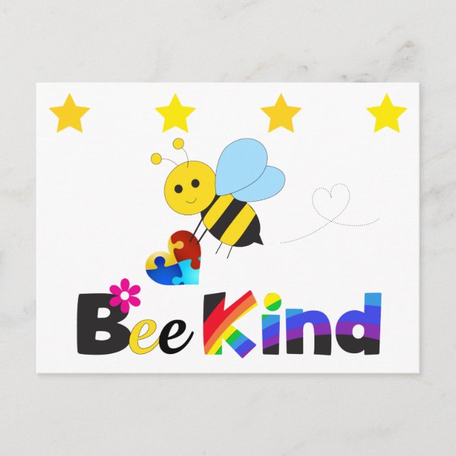 Bee Kind Postkarte (Vorderseite)
