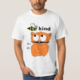 Bee Kind (sei freundlich) Cartoon Mustache Cat t S T-Shirt