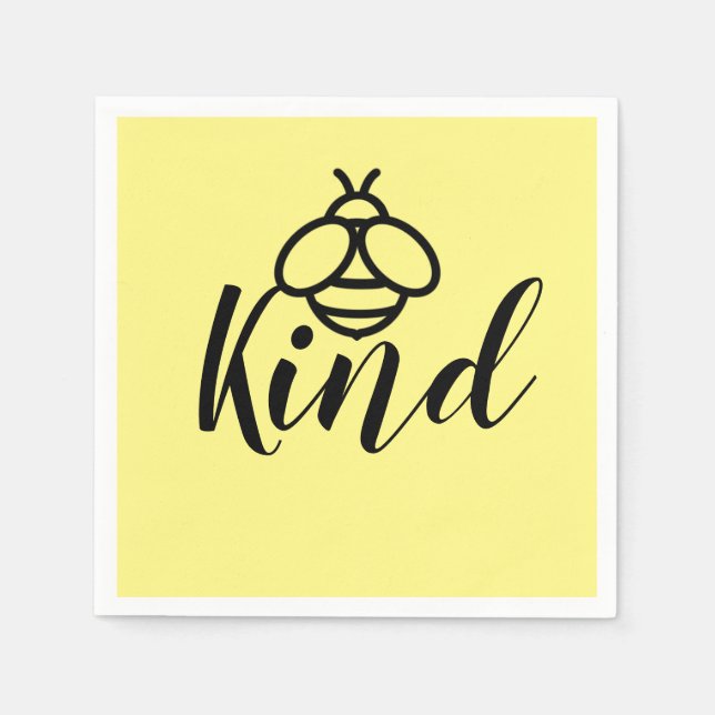 Bee Kind, sei schön niedlicher Honigbienendesign Serviette (Vorderseite)