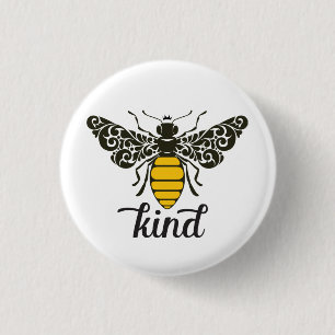 Bee Kind   Seien Sie freundlich   Verzierte Biene Button