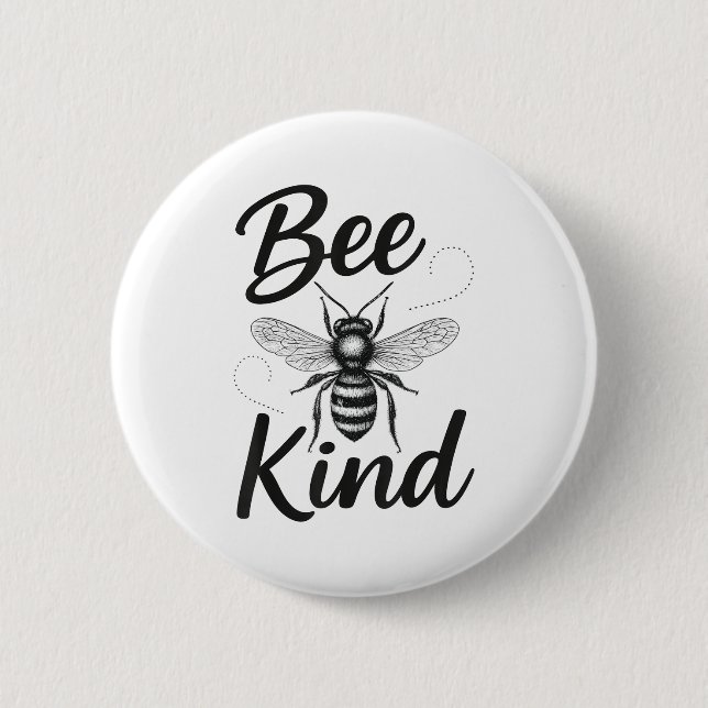 Bee Kind Sitive Quote Cute Funny Design For Kids  Button (Vorderseite)