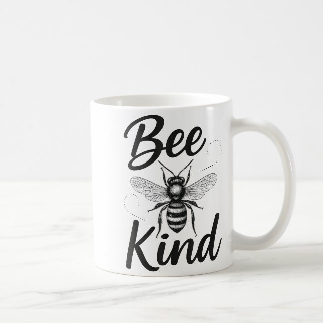 Bee Kind Sitive Quote Cute Funny Design For Kids  Kaffeetasse (Rechts)
