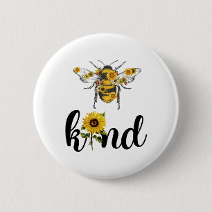 Bee Kind Sonnenblume Button