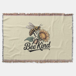 Bee Kind Throw Blanket Decke