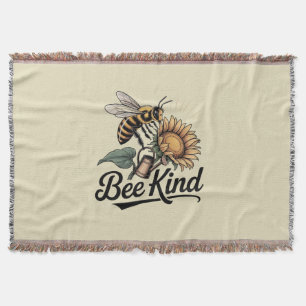 Bee Kind Throw Blanket Decke