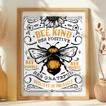 Bee Kind war positiv Bee Humble Niedlicher Zitat Poster<br><div class="desc">Bee Kind war positiv Bee Humble Niedliches Zitat Poster. Die perfekte Wohngestaltung für einen Imker oder jeden,  der Bienen Lieben hat.</div>