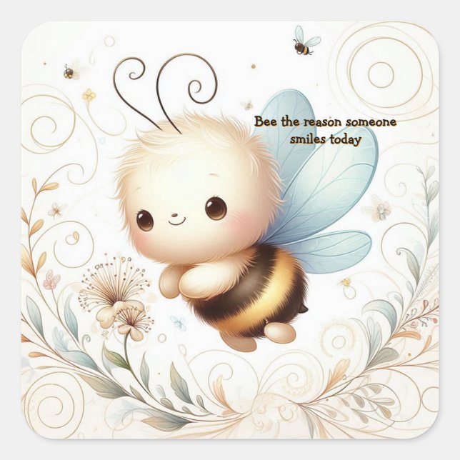Bee Kindness Inspirational Sticker (Vorderseite)
