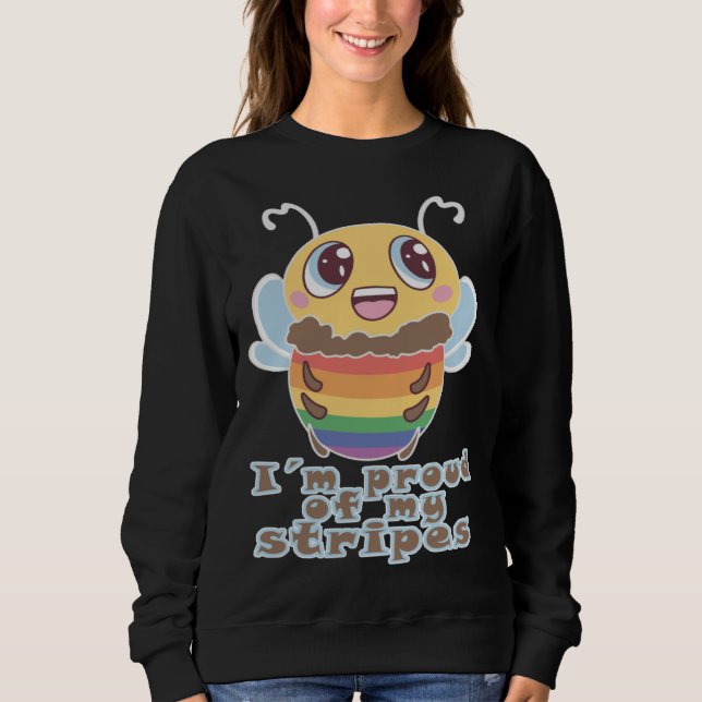 Bee LGBTQ+ LGBT LGBTQ Rainbow Bee Sweatshirt (Vorderseite)