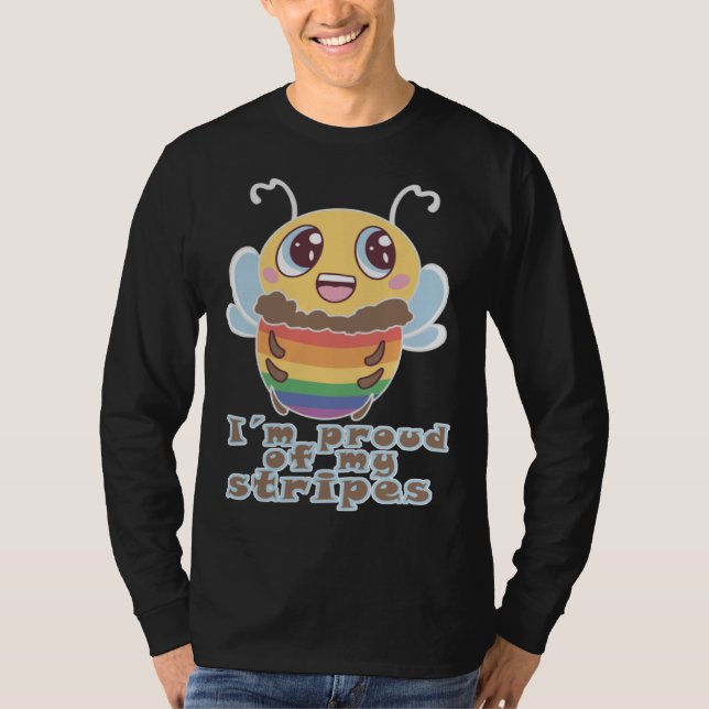 Bee LGBTQ+ LGBT LGBTQ Rainbow Bee T-Shirt (Vorderseite)