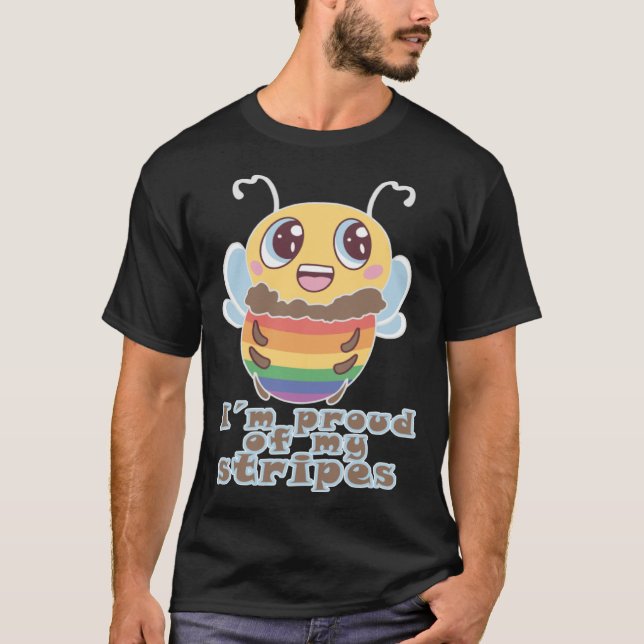 Bee LGBTQ+ LGBT LGBTQ Rainbow Bee T-Shirt (Vorderseite)