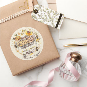 Bee Lieve in Yourself Honeybee Honey Jar Lid Runder Aufkleber