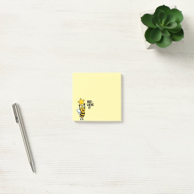 "BEE-lieve It!" Magical Kawaii Bee Post-It Notes Klebezettel (Büro)