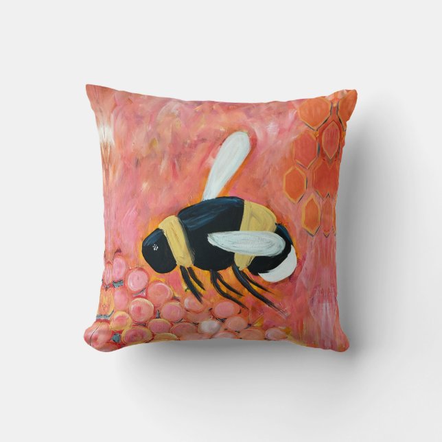 Bee Lover Insect Throw Pillow Home Decor Kissen (Vorderseite)