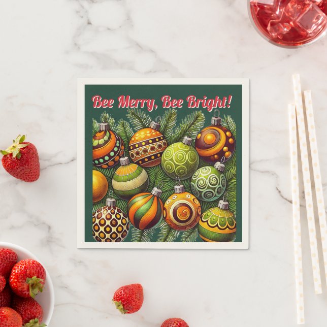 Bee Merry, Bee Bright! | Napkins-Ornament der X-Ma Serviette (Beispiel)