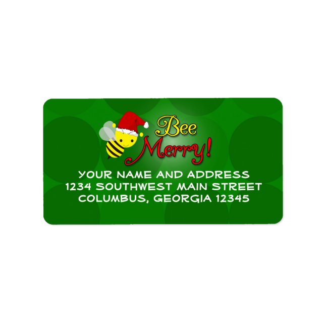 Bee Merry, Niedliche Hummelreise Adressaufkleber (Vorne)