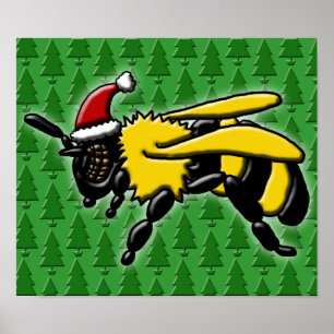 Bee Merry, print Poster