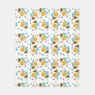 Bee Mine Bumblebee Muster Fleecedecke
