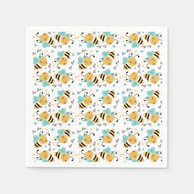 Bee Mine Bumblebee Muster Serviette (Vorderseite)